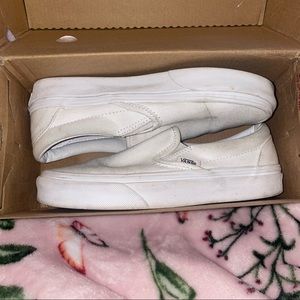 White slip on vans